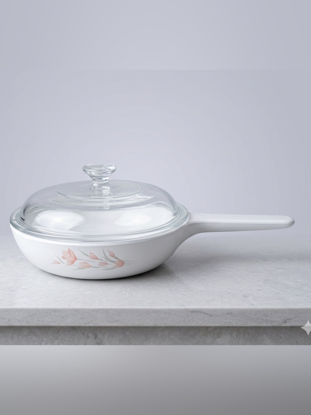 🩷 Vintage 1970s Corningware Saucepan w/ Glass Lid/Top White